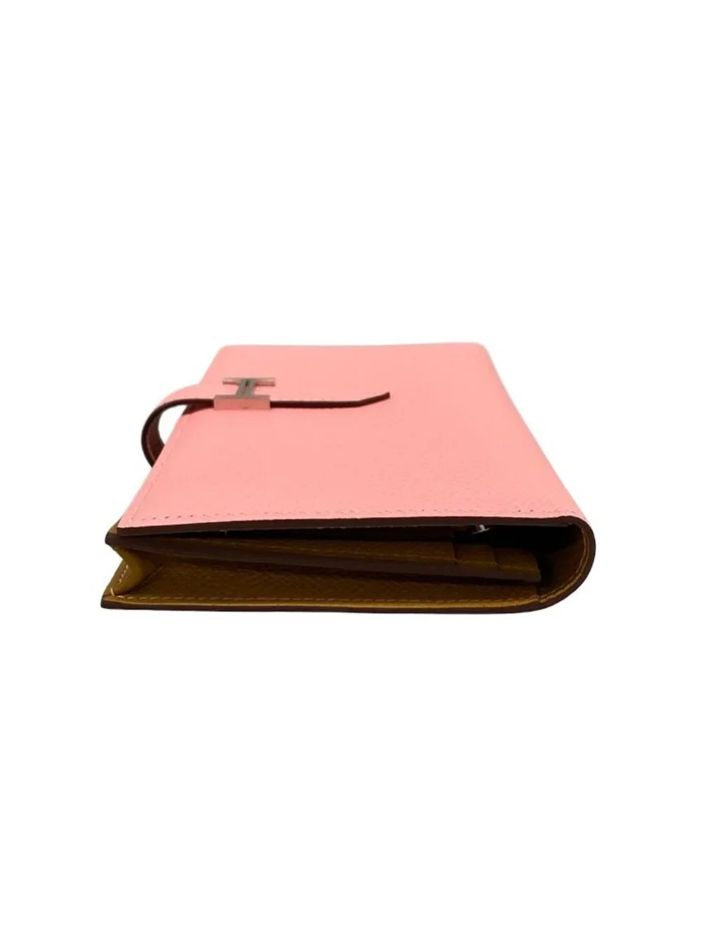 Hermes Wallet Bearn Souffle Verso Rose Confetti Sesame Silver